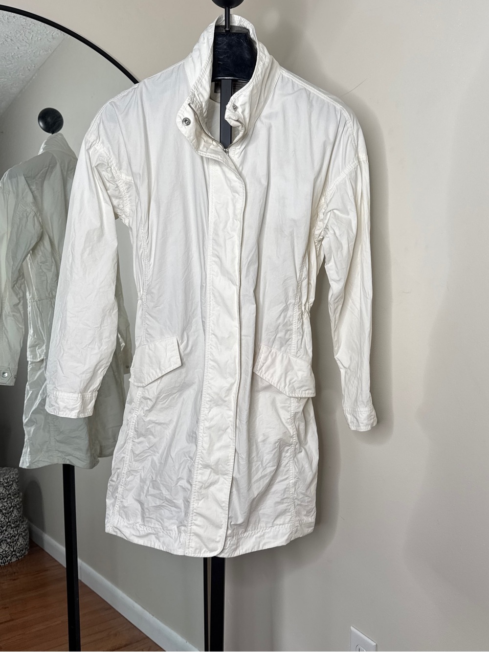 Athleta Women’s Cotton Utility Parka Jacket Off White Size M